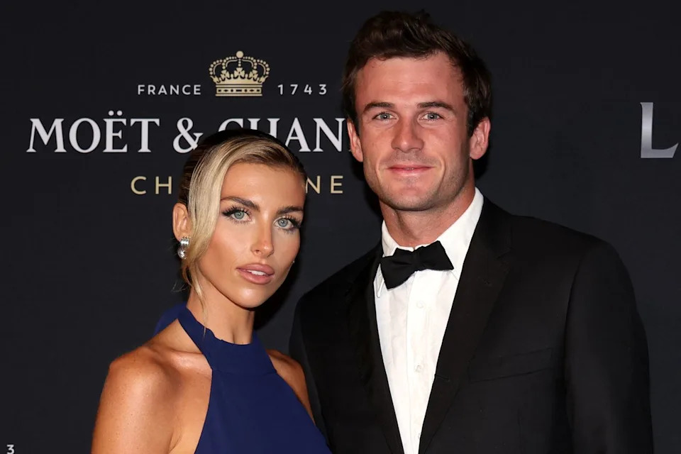 Matthew Stockman/Getty Tommy Paul and Paige Lorenze at the Laver Cup Gala on September 21, 2023 in Vancouver, British Columbia.