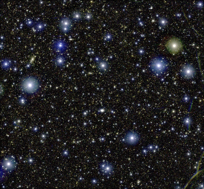 This is the region of sky in the DEVILS field. DEVILS stands for Deep Extragalactic VIsible Legacy Survey, and it's a deep, multiwavelength survey of galaxies that existed up to 5 billion years ago. DEVILS examines the galactic surroundings and how these galaxies have evolved up to the present day.