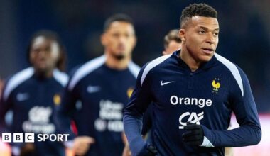 Kylian Mbappe training with France