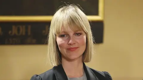 Getty Images Ida Auken, a young woman with blonde hair in a bob, poses for the camera