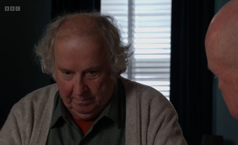 EastEnders, Nigel Bates and Phil Mitchell eastenders, nigel bates and phil mitchell sitting down with nigel looking sad