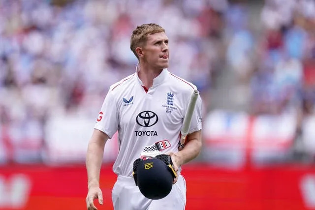England's Zak Crawley walks off after being dismissed in the first Ashes Test.