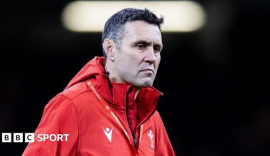 Stephen Jones, wearing a Wales coaching jacket, ahead of a match at the Principality Stadium in 2021