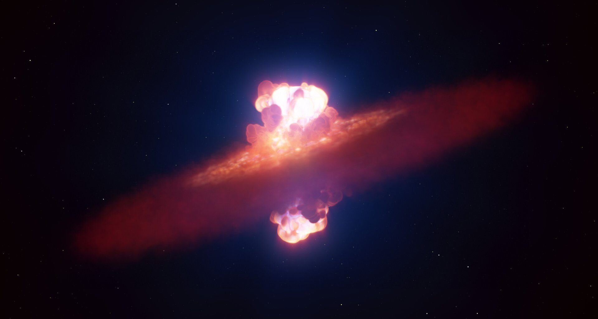 About 22 million light-years away the supernova, SN 2024ggi, exploded in the galaxy NGC 3621. Using the ESO’s Very Large Telescope, astronomers managed to capture the very early stage of the supernova when the blast was breaking through the star’s surface. Credit: ESO/L. Calçada