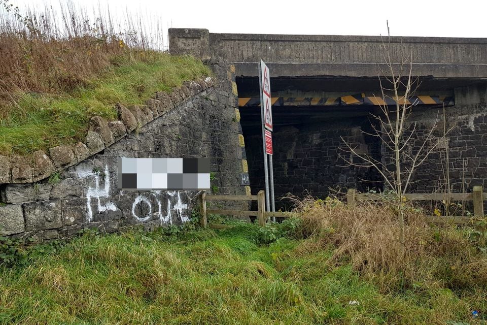 A swastika was scrawled on the wall also at the Toome Road, Ballymena