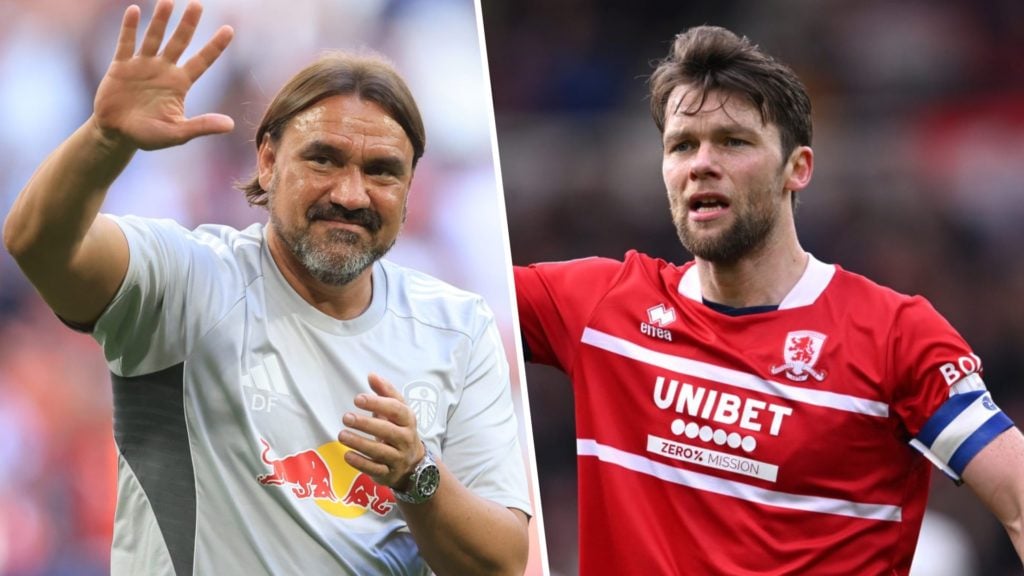 Daniel Farke Leeds United manager. Jonny Howson of Middlesbrough.