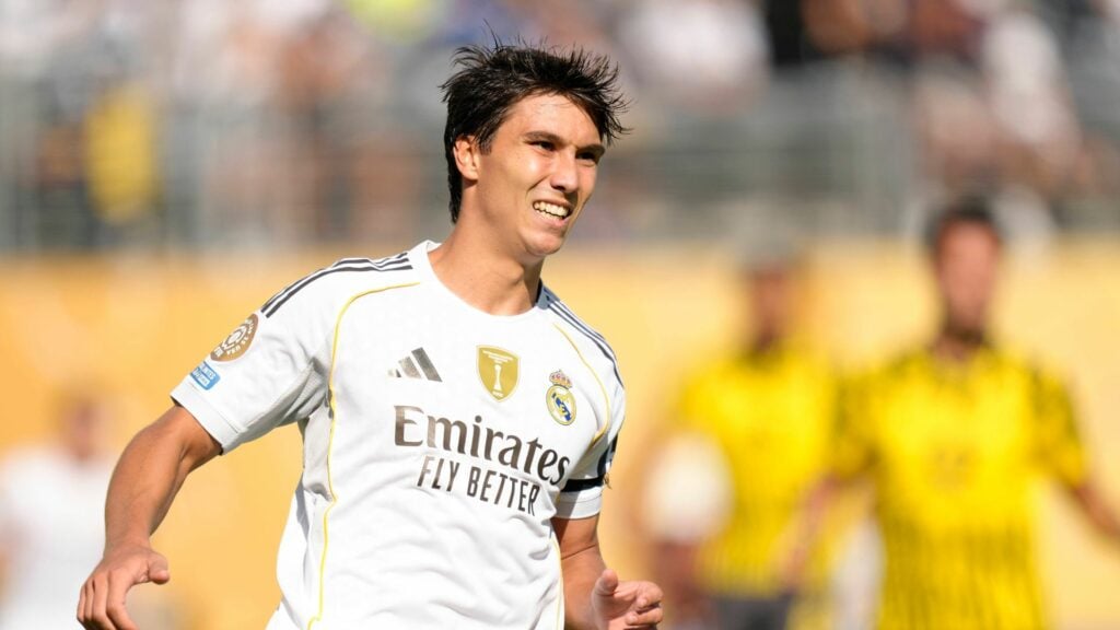 Leeds-linked striker Gonzalo Garcia in action for Real Madrid.
