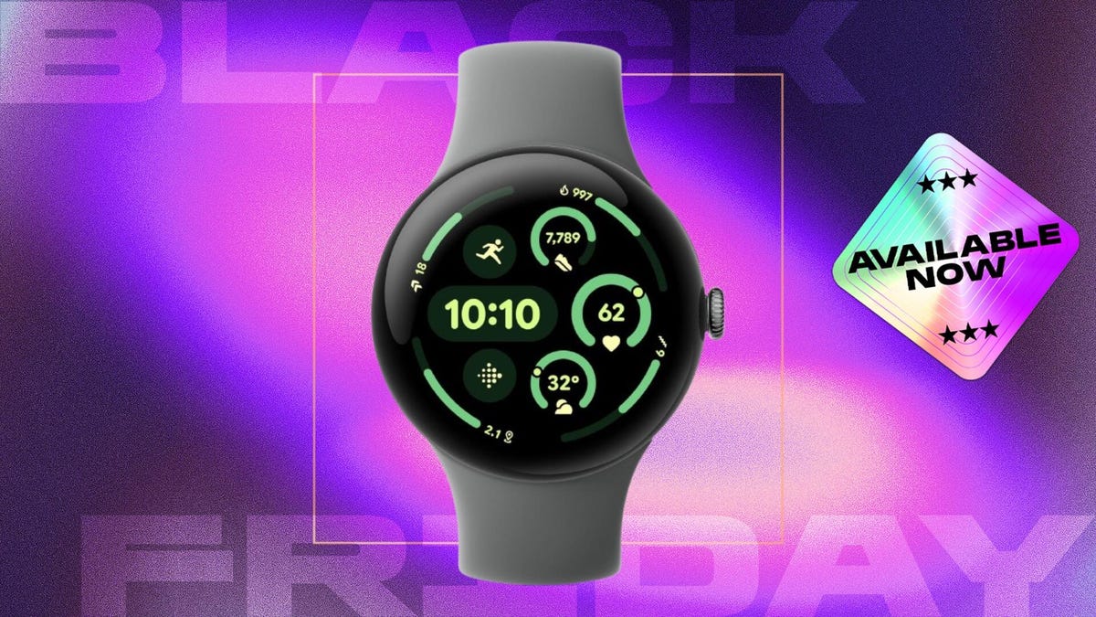 Google Pixel Watch 3 on purple background