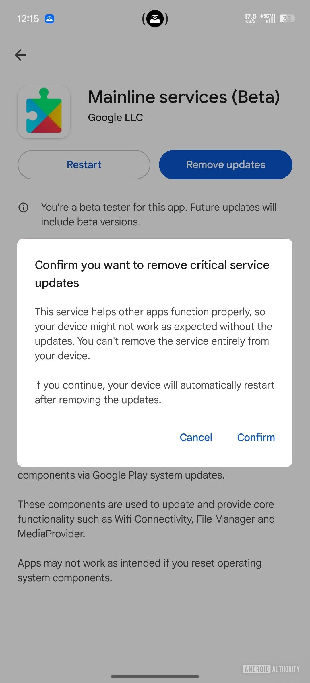 google play system update remove 5