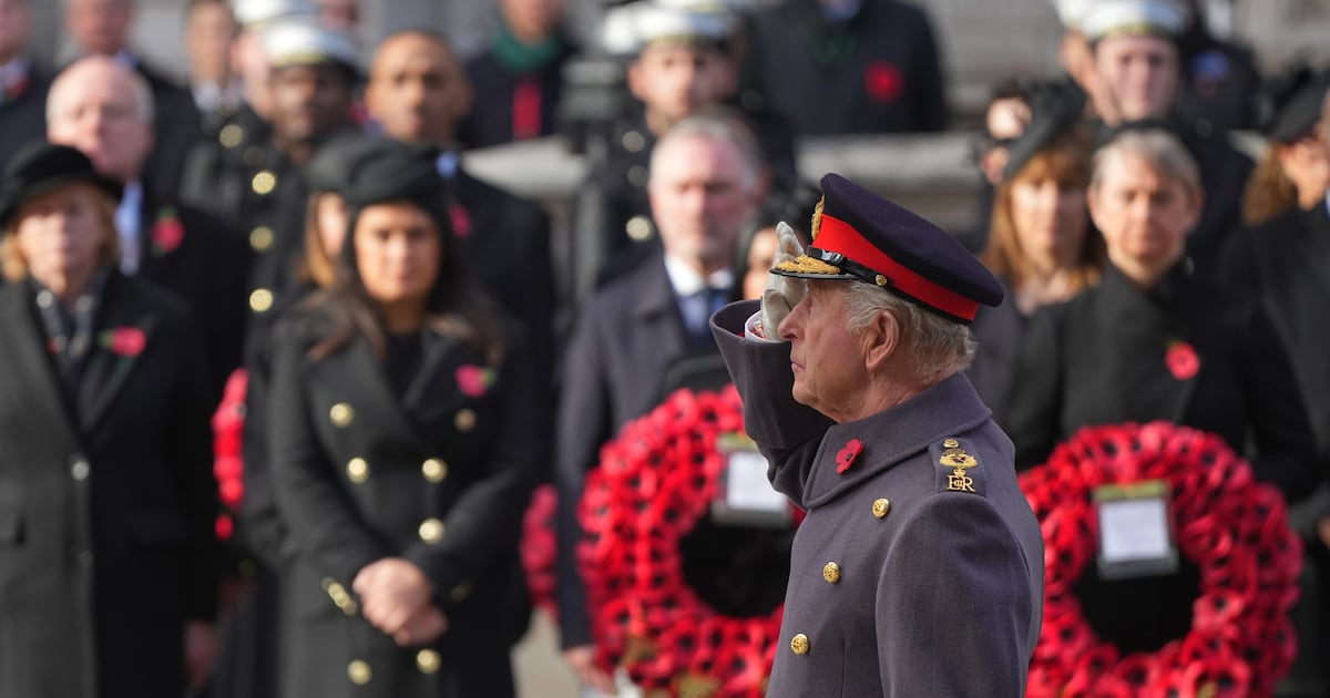 King Charles III leads remembrance ceremony in London under blue skies