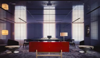 Purple lounge in Tokyo store