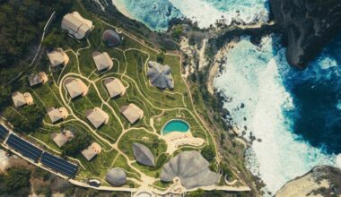 Sea creatures inform bamboo roofs of Intaaya Retreat in Indonesia