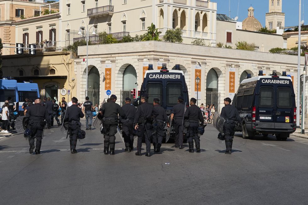 Italian military police in Bari