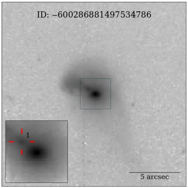 An example of galaxy with a second nuclei as the result of a merger