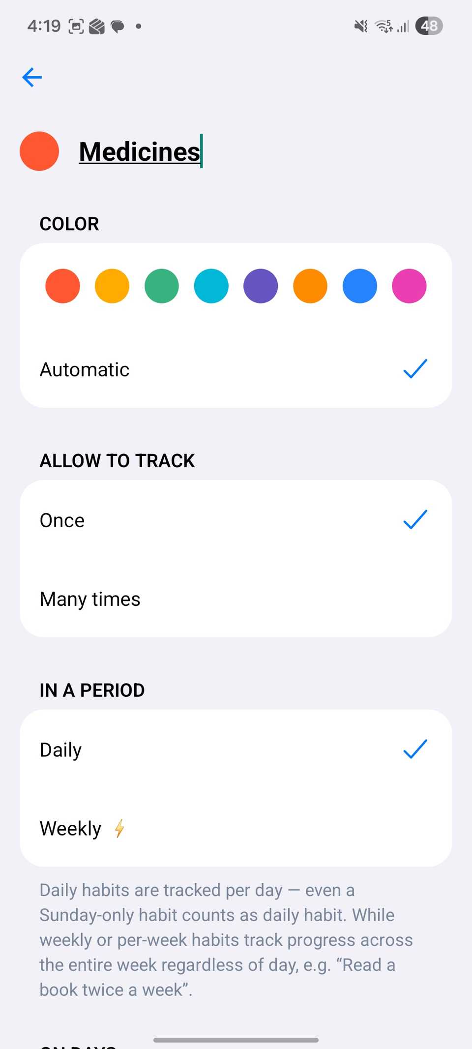add a habit in Lunatask