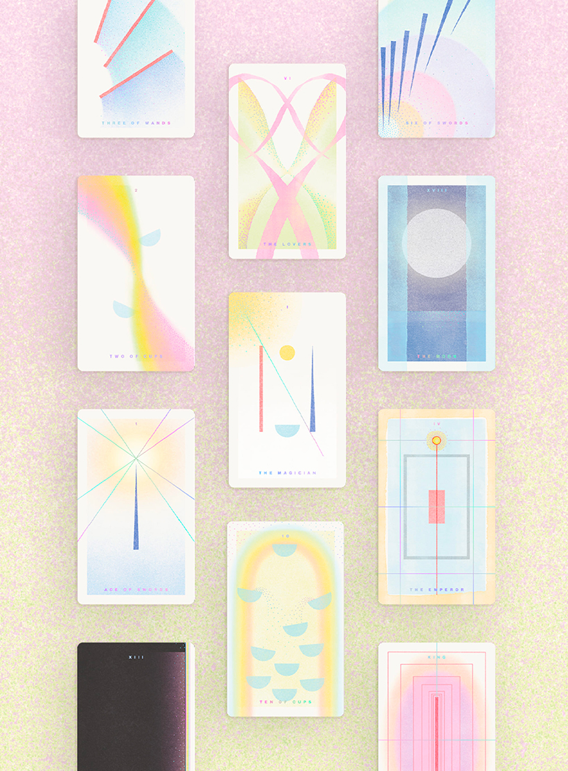 pastel-toned abstract compositions shape minimalist mellow schema tarot deck