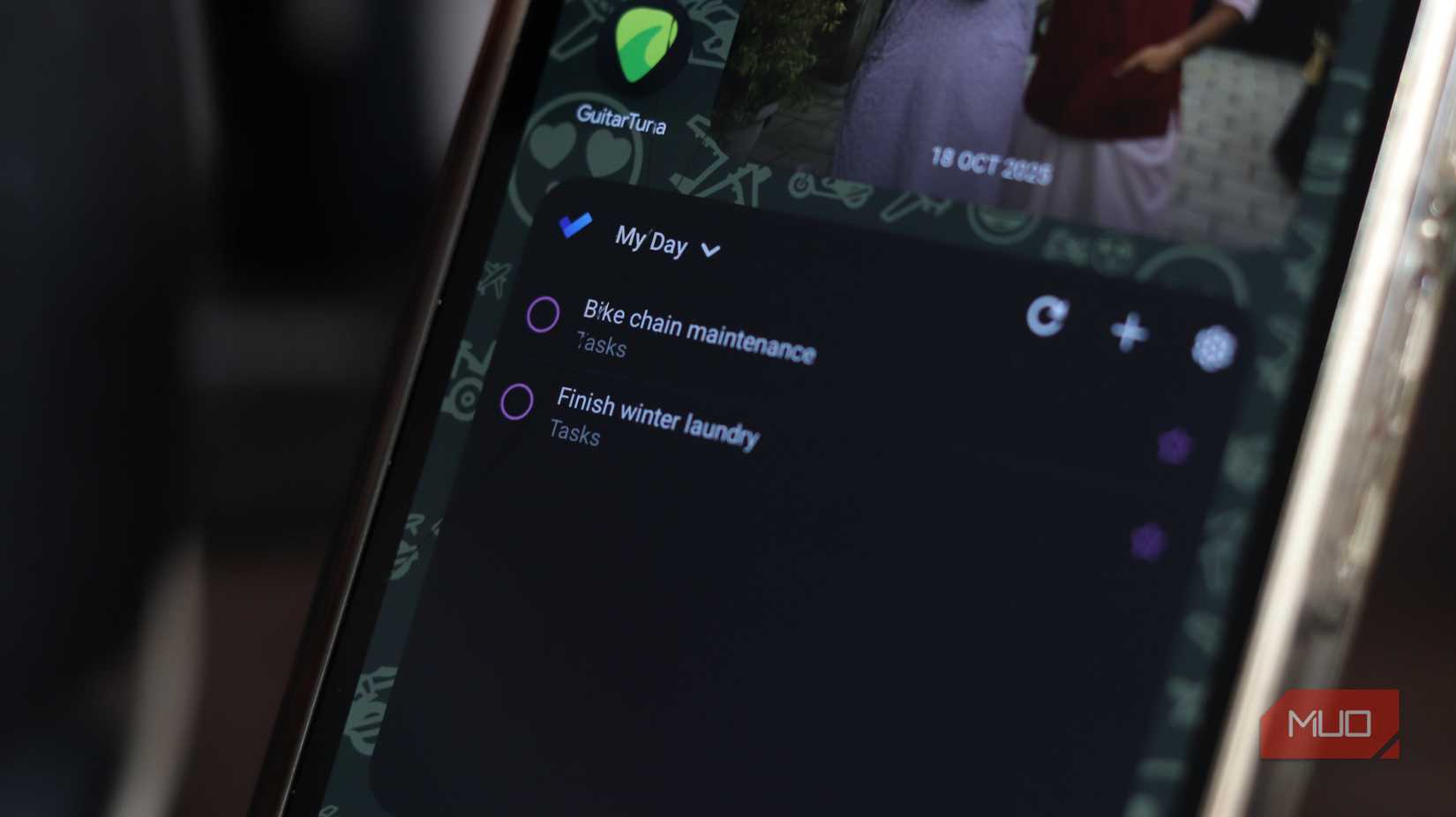 Microsoft To Do widget with tasks.