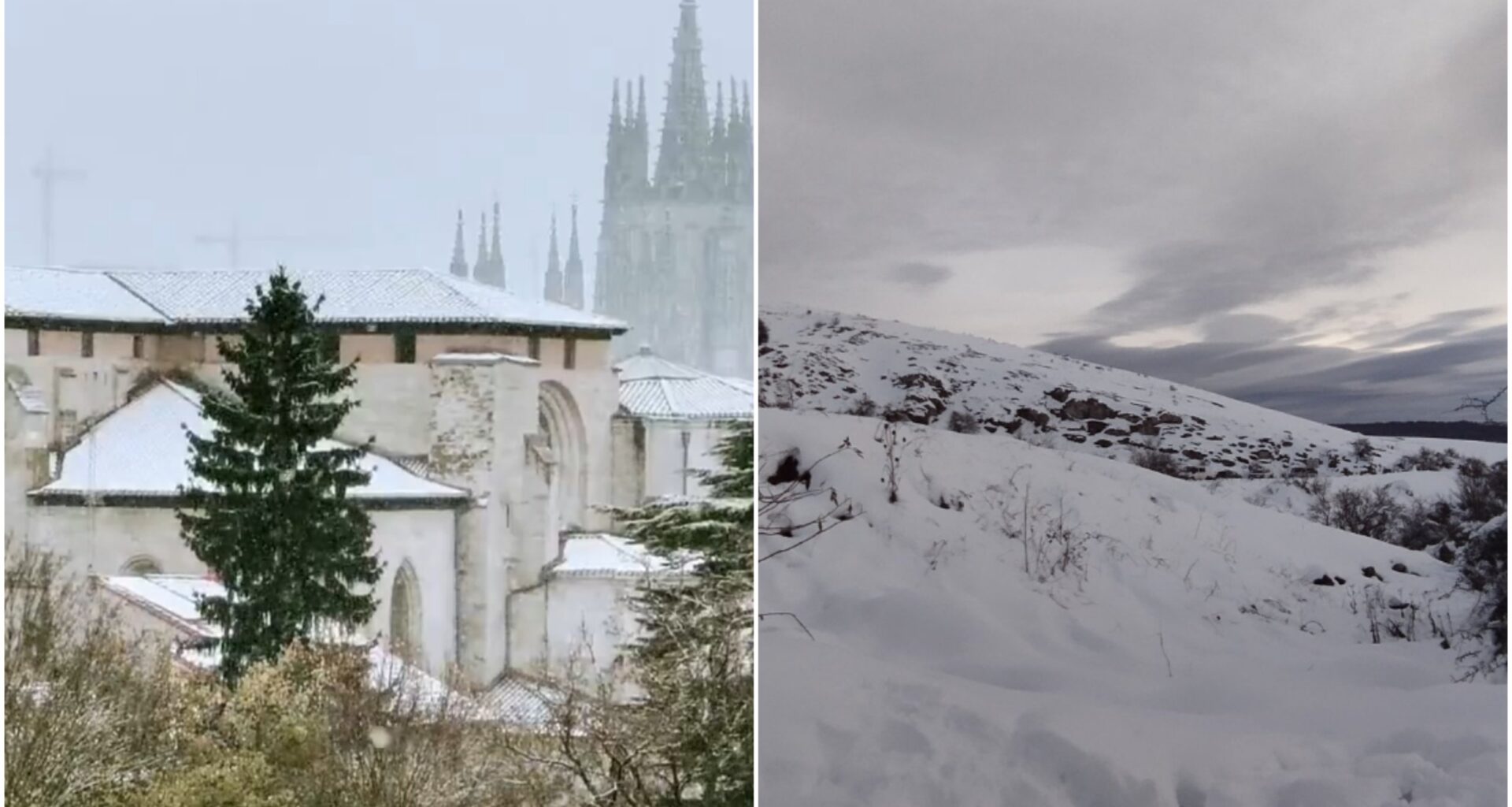 WATCH: Heavy snowfall blankets northern Spain after Arctic cold snap rolls in - with temperatures plummeting to as low as -10C