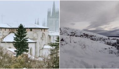 WATCH: Heavy snowfall blankets northern Spain after Arctic cold snap rolls in - with temperatures plummeting to as low as -10C