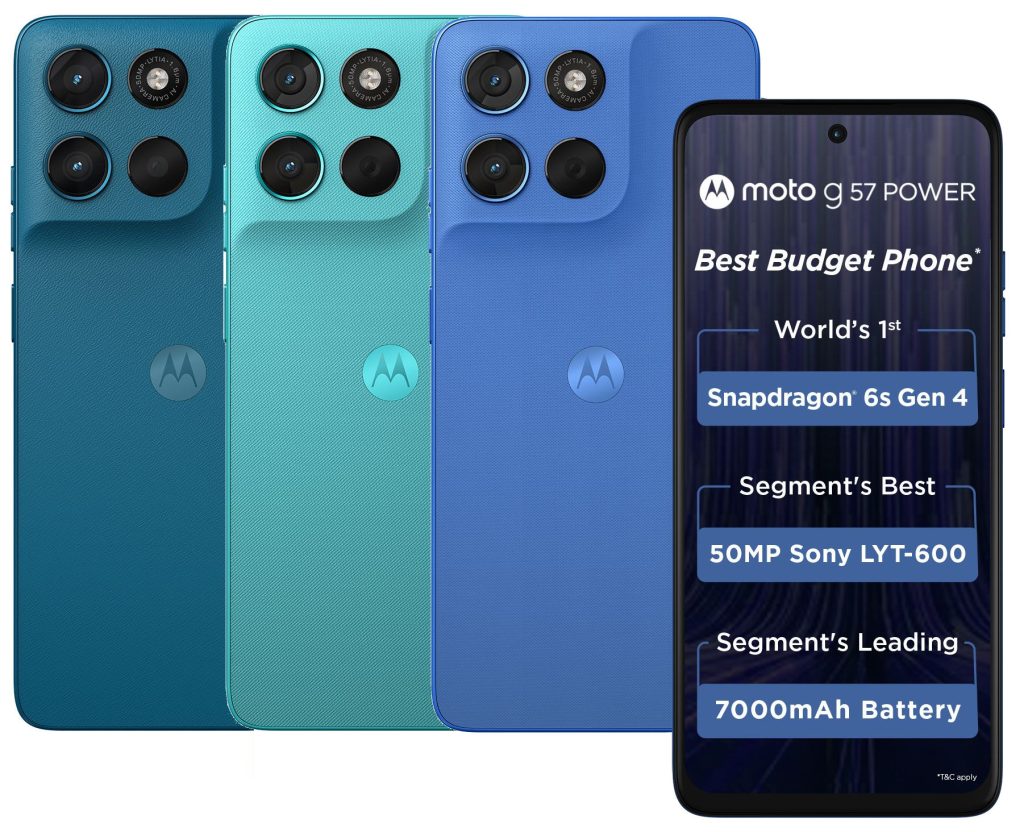 moto g57 Power with 6.7″ FHD+ 120Hz display, Snapdragon 6s Gen 4, Android 16, 7000mAh battery launched in India