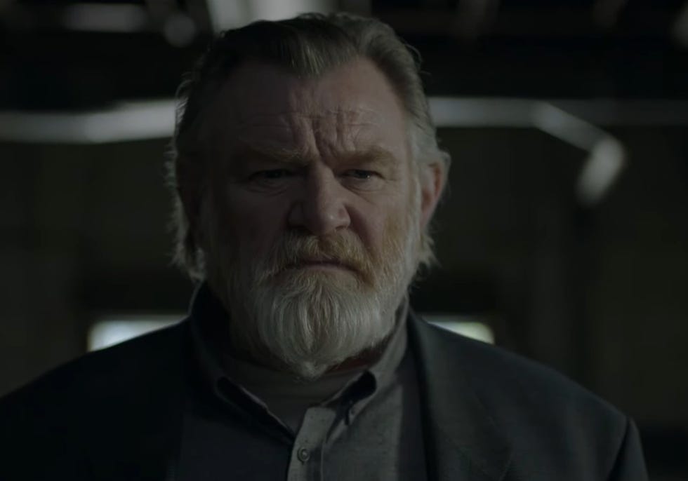 brendan gleeson as bill hodges in mr mercedes looking stern