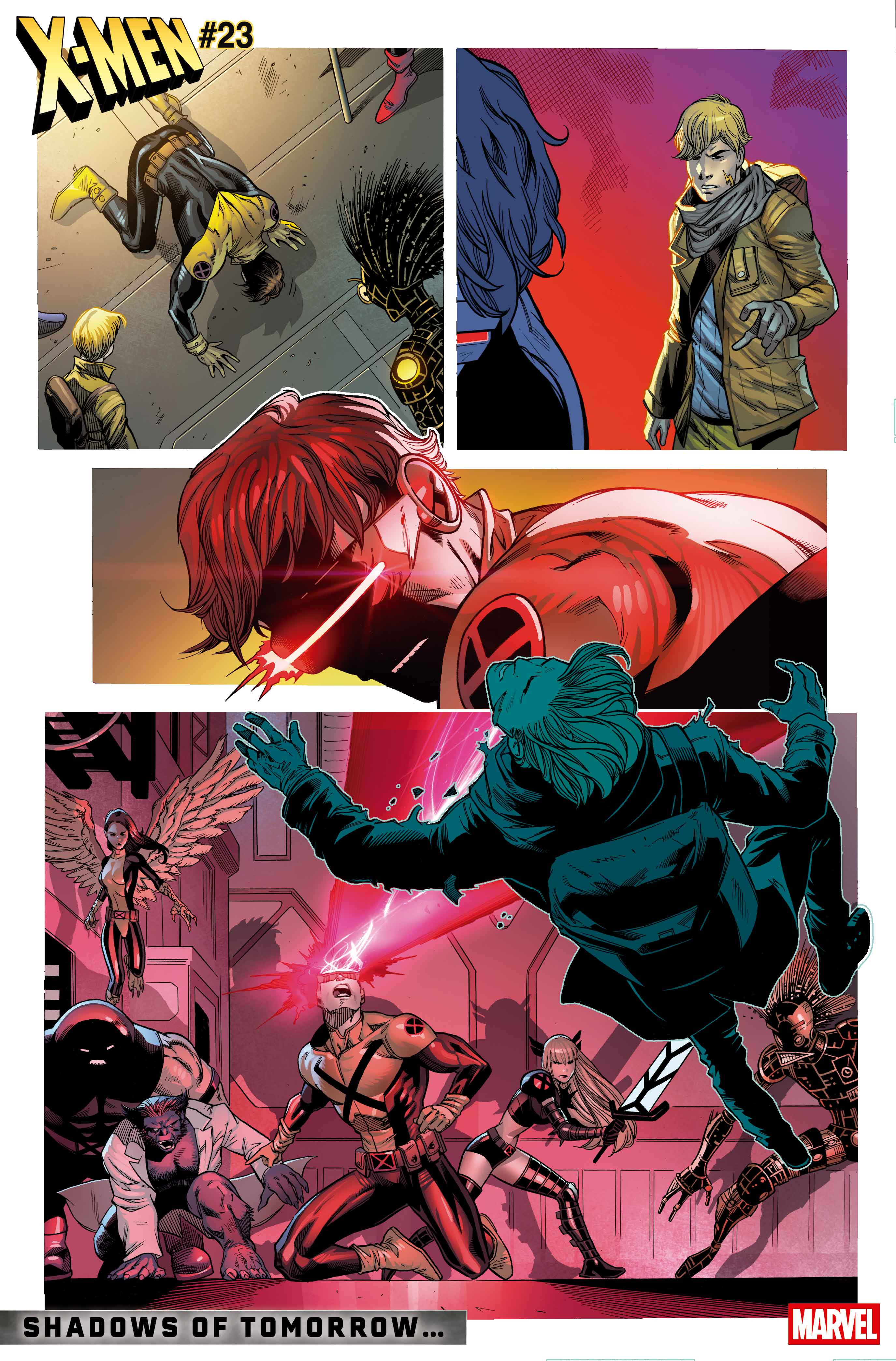 Cyclops blasting Doug Ramsey with his eye-beams