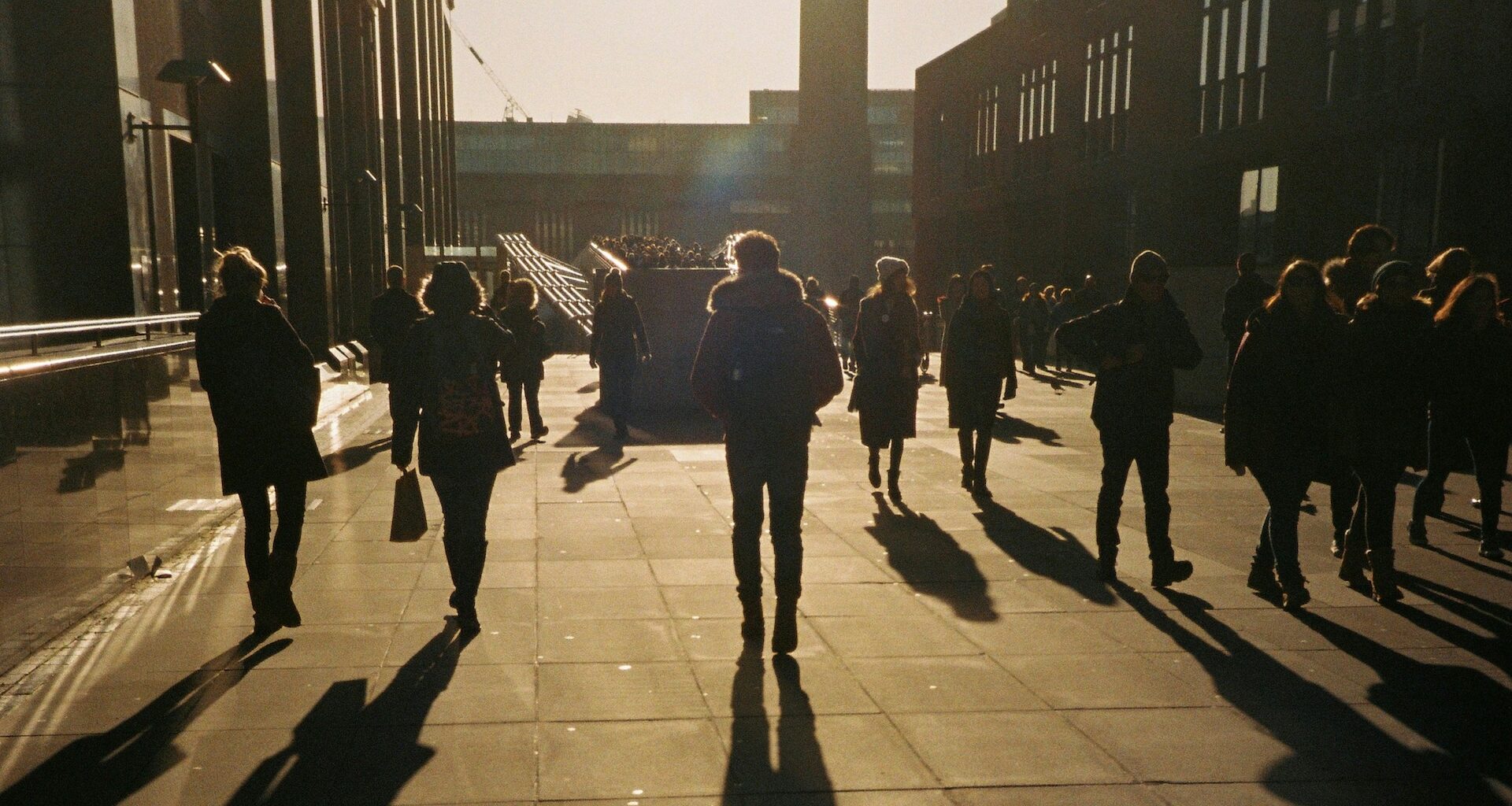 Pedestrians walking through London