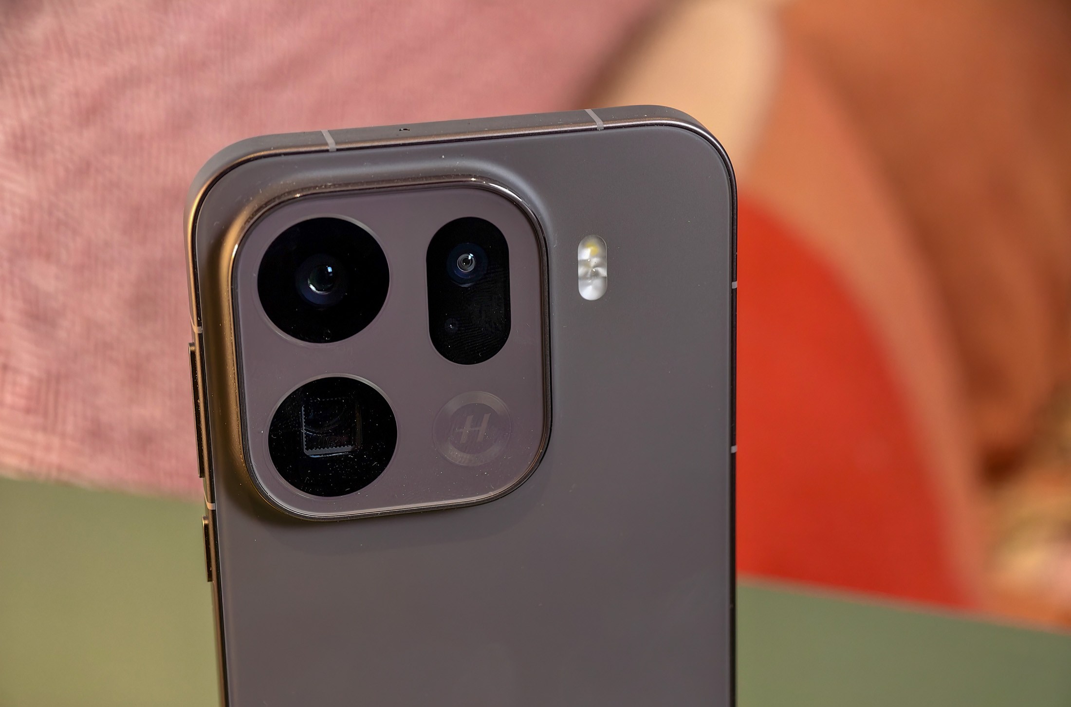 Hasselblad’s logo gets prominent placement on the new rounded square camera.