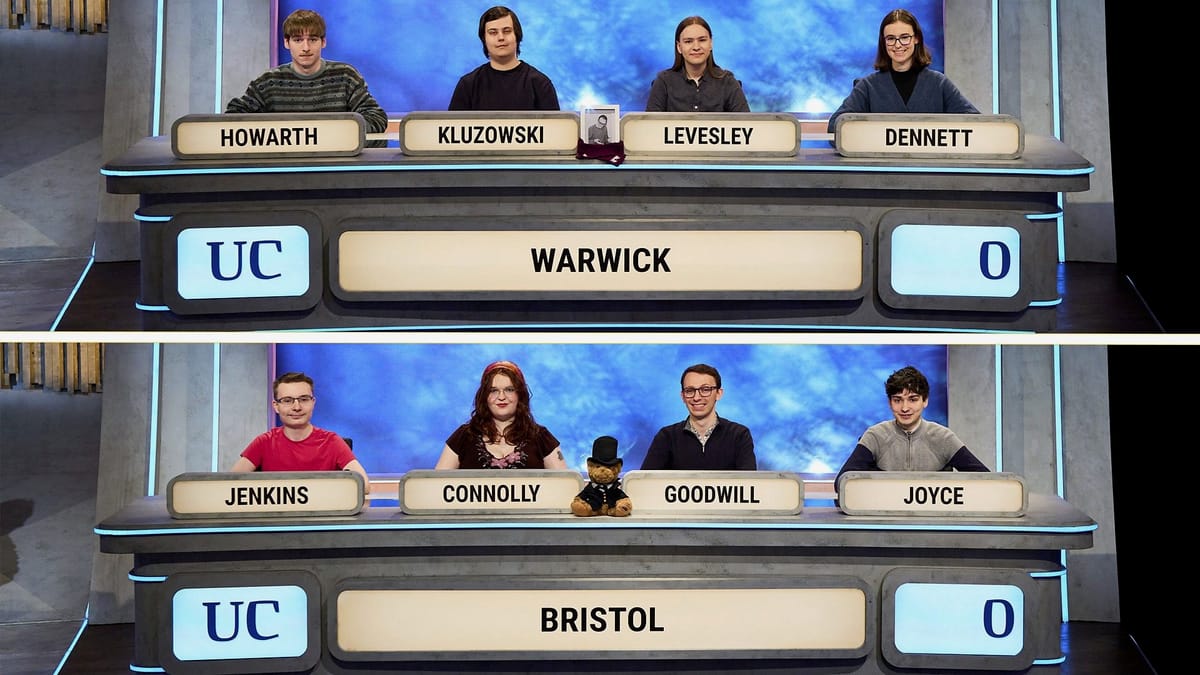 ‘Wonderfully stressful’ last round of University Challenge for Bristol