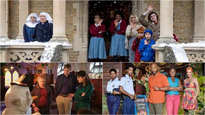 Stills from Call the Midwife, Death in Paradise and Beyond Paradise's 2025 Christmas specials