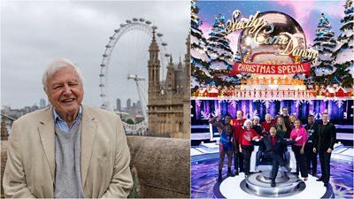 Stills from Wild London, Strictly Come Dancing Christmas Special and Michael McIntyre's Christmas Wheel