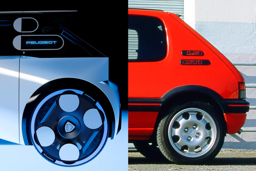 C-Pillar of Peugeot Polygon and Peugeot 205 GTi