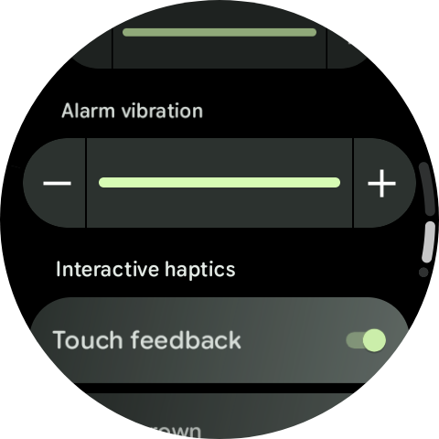 Vibration settings on Pixel Watch 4