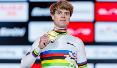 Picture by Alex WhiteheadSWpixcom 26102024 Cycling 2024 UCI Cycling Esports World Championships powered by MyWhoosh ADNEC Marina Hall Abu Dhabi UAE Mens Final Jason Osborne of Germany celebrates winning Gold