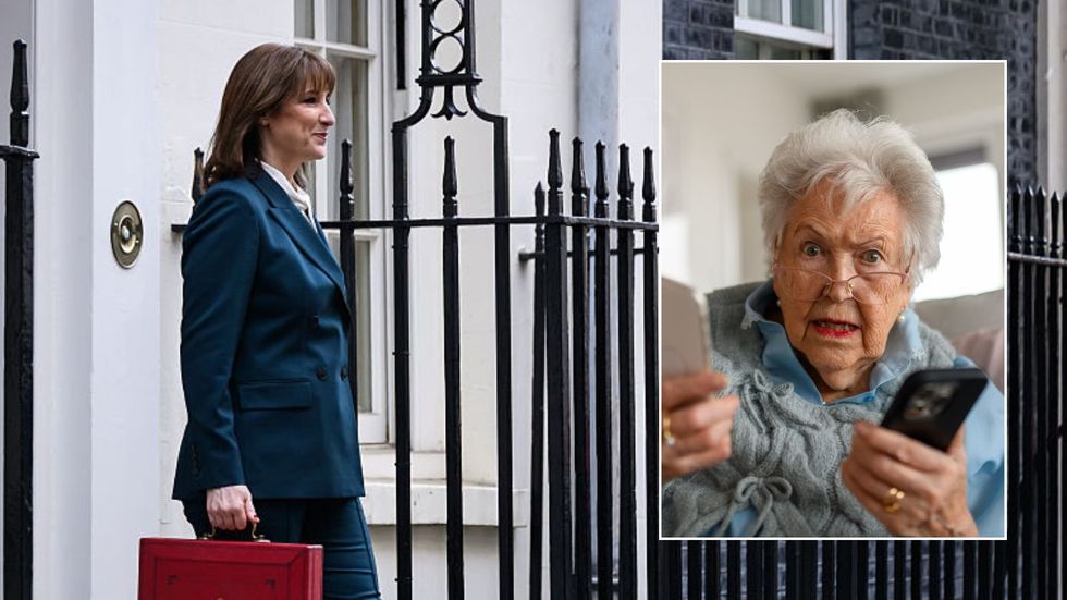 Rachel Reeves leaving Downing Street and woman looking upset