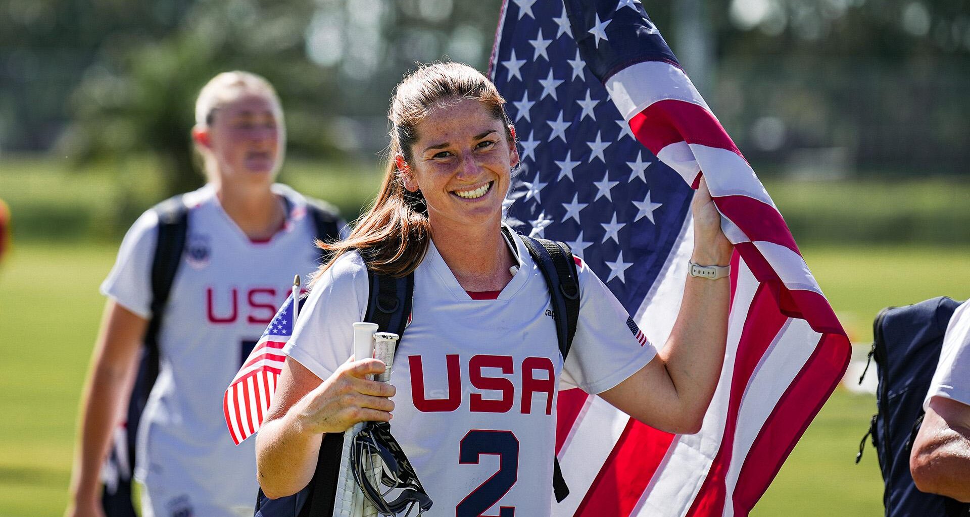 Sam Apuzzo with the American Flag as the PALA championship
