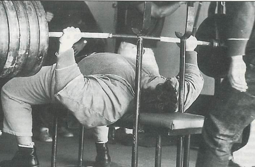 weightlifting session showcasing a bench press