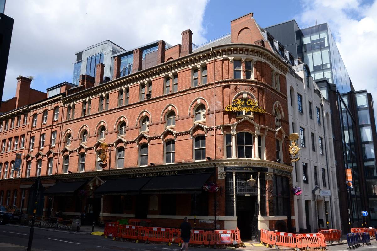 The historic Old Contemptibles Pub in the heart of Birmingham, England was built in 1880 and renamed in 1953 to honor a WW1 British Expeditionary Force.