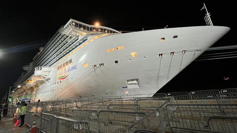 The ship was docked one hour away from the conference