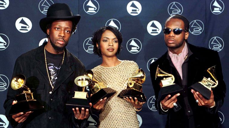 The Fugees after winning Grammys in 1997. Pic: Reuters