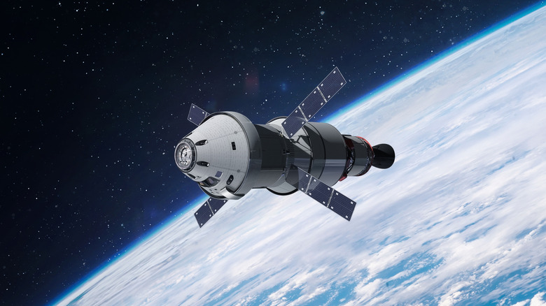 Rendering of the Orion spacecraft in space