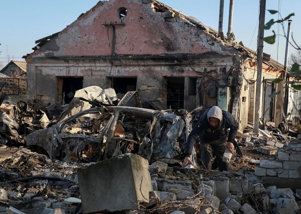 The site of a Russian drone strike in Odesa