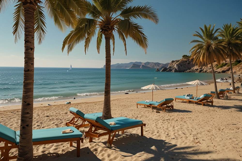 Winter beach in spain