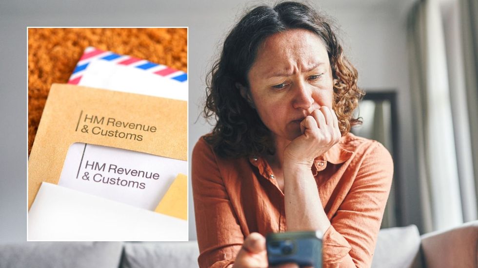 Woman on phone and HMRC letter