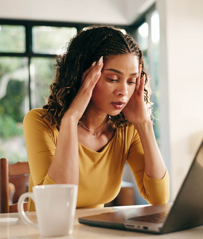 young worker frustrated by her financial situation