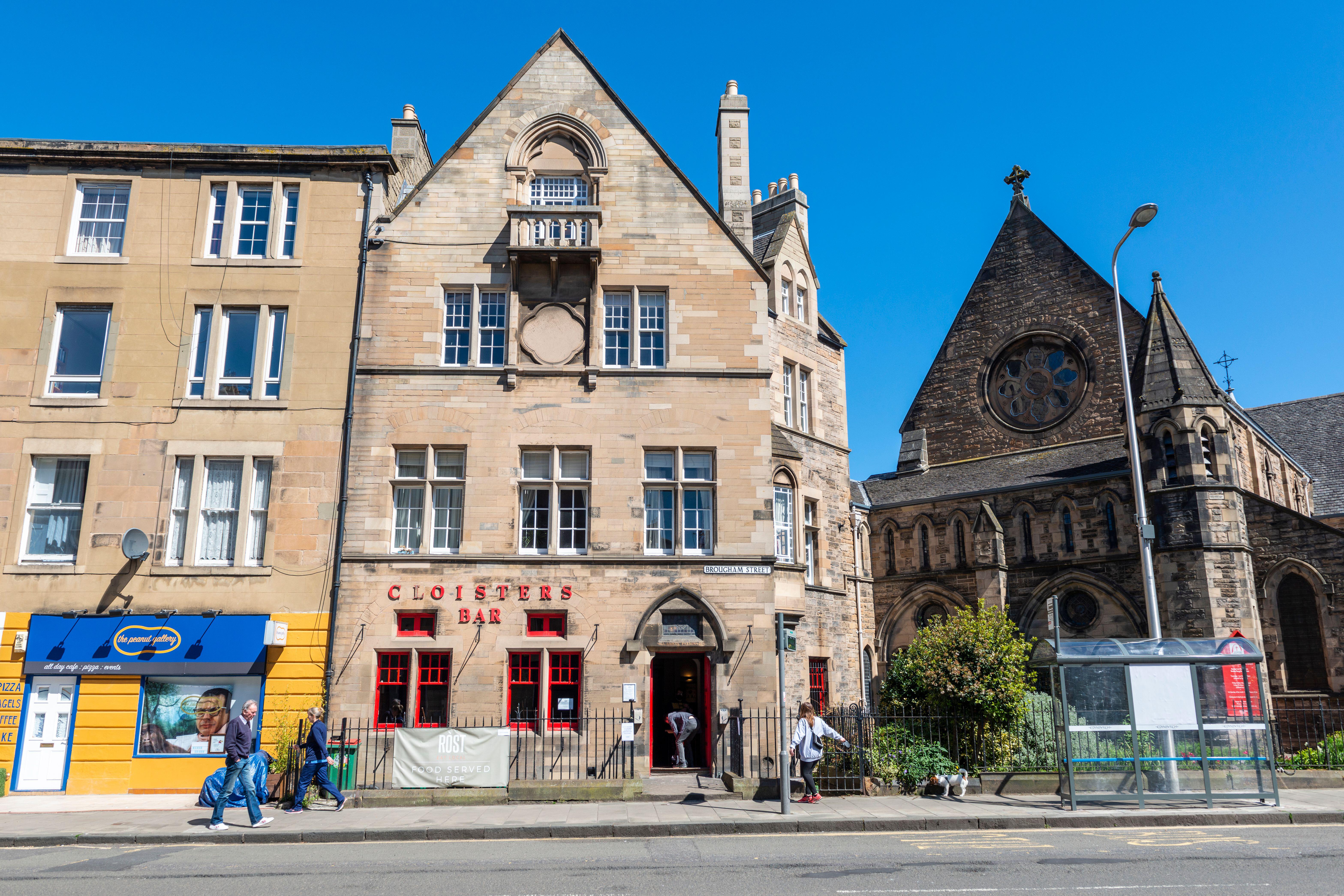 The Cloisters Bar, a former parsonage to All Saints Church, on Brougham Street in Tollcross, Edinburgh.