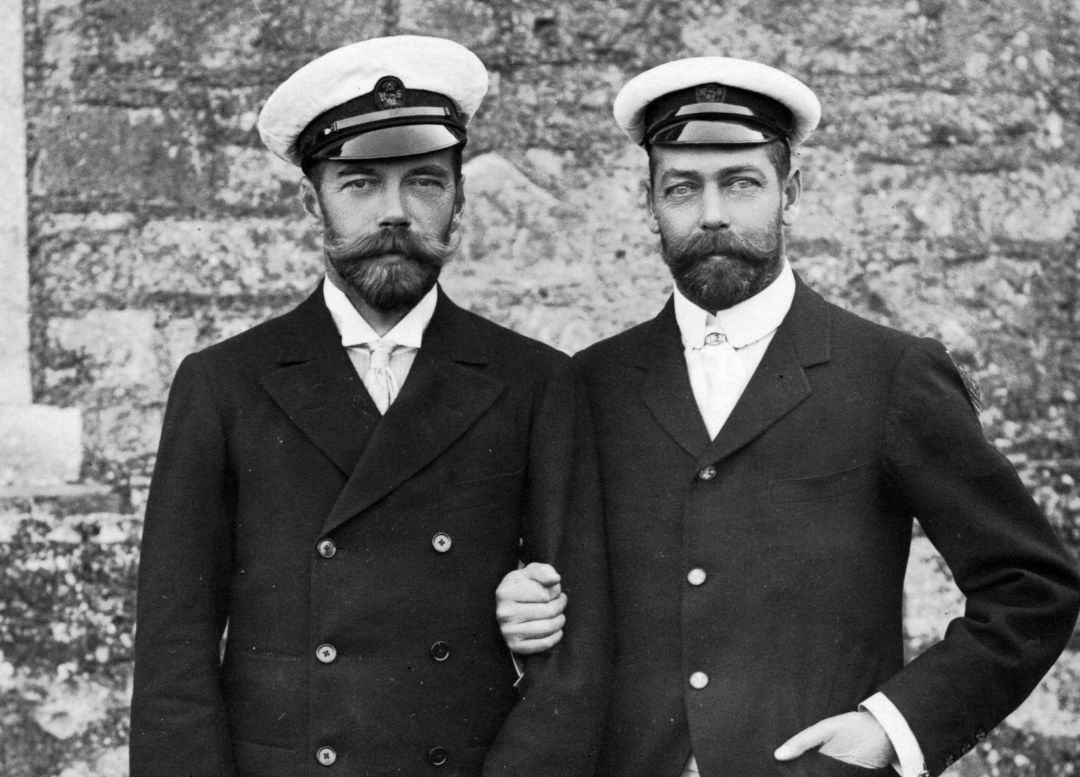 Tsar Nicholas II of Russia and King George V of Great Britain.
