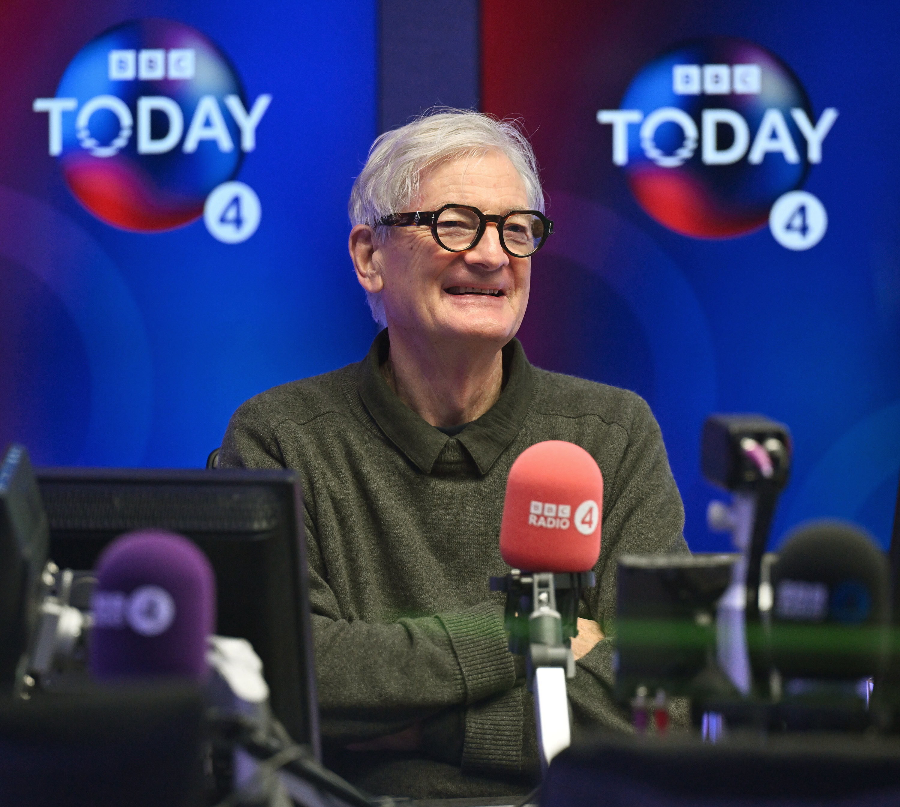 James Dyson speaking into a BBC Radio 4 microphone.