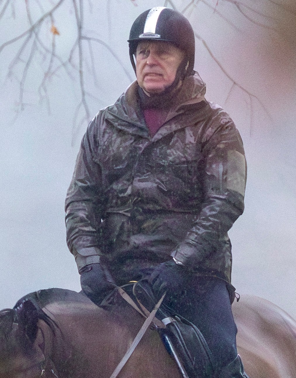 Andrew Mountbatten-Windsor on horseback in Windsor Park.