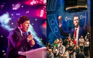 Tucker Carlson defended recent controversies as he addressed the audience at AmericaFest: “So let me just affirm one final time, not only am I not an anti-Semite, and would say so if I was, I’m not an anti-Semite for a very specific reason. Not because it’s unpopular, or my donors don’t like it, I don’t have any donors. I’m not an anti-Semite because anti-Semitism is immoral. In my religion, it is immoral to hate people for how they were born. Period.”